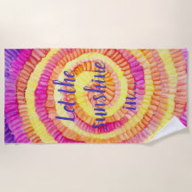 Praia Toalha PinWheel Amarelo, Rosa, Laranja