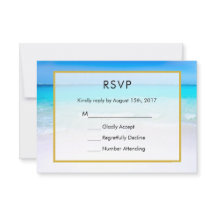 Praia Tropical com Casamento Turquesa no Mar RSVP