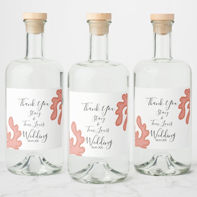 Praia Tropical Desenhada pela Mão do Coral Reef (Garrafas)