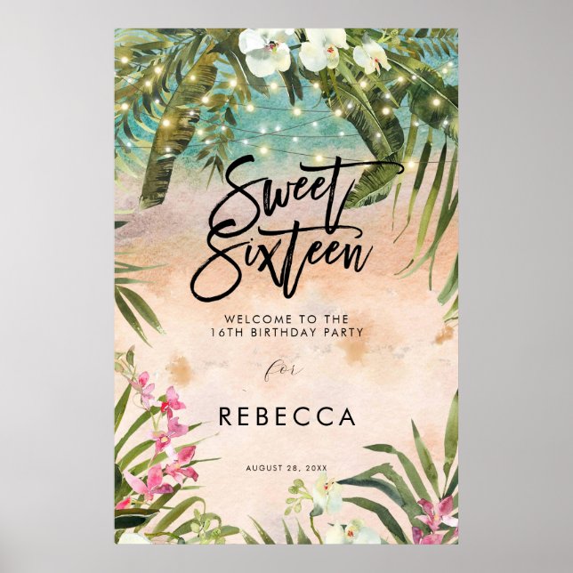 praia tropical doce 16 sinal de boas-vindas poster (Frente)