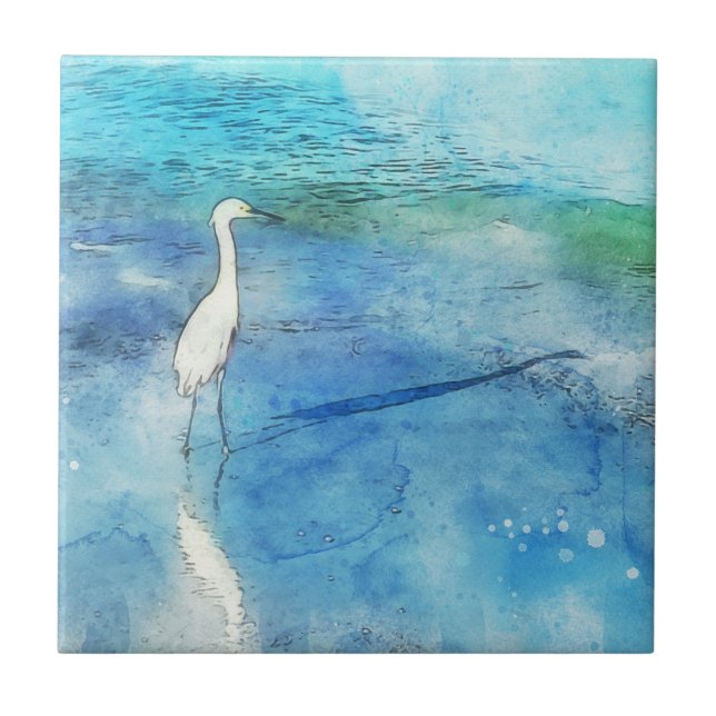 Praia tropical em Azul Aqua Turquoise (Frente)