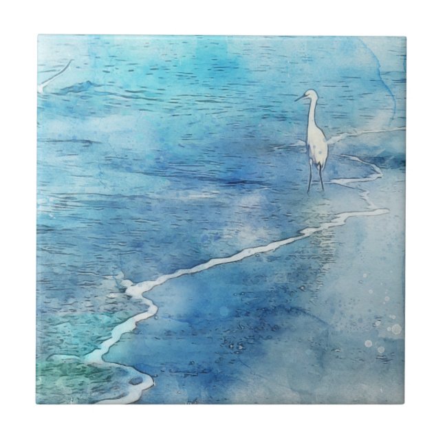 Praia tropical em Azul Aqua Turquoise (Frente)