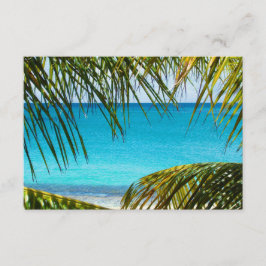Praia Tropical RSVP enquadrada com Palm Fronds