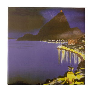 Praia Vintage à Noite no Rio De Janeiro, Brasil