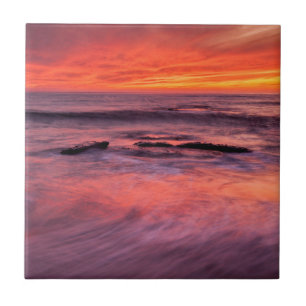 Praia Windansea Pôr do Sol Vermelho