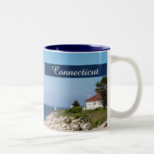 Praias de Connecticut e caneca do farol