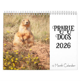 Prairie Dog 2026 Calendário de 12 Meses