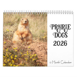 Prairie Dog 2026 Calendário de 12 Meses