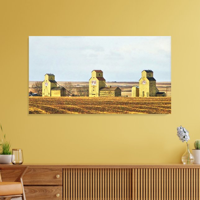 Prairie Sentinels Mossleigh Alberta Canvas Print (Insitu(Sala de estar))