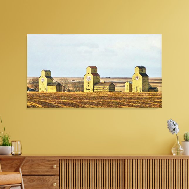 Prairie Sentinels Mossleigh Alberta Canvas Print (Insitu(Sala de estar))