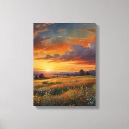 Prairie Watercolor Canvas Wall Art