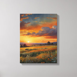 Prairie Watercolor Canvas Wall Art