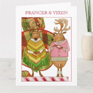 PRANCER VIXEN Grande Cartão de Natal