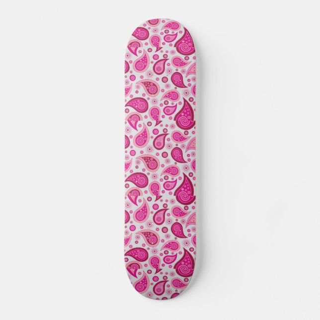 PRANCHA DE SKATE ESTILO BOHEMIAN ROSA PAISLEY (Frente)