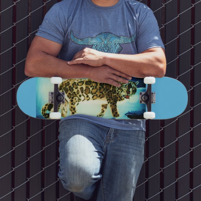 PRANCHA DE SKATE LEOPARDO DA NEVE (Ao ar livre 3)