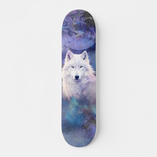Prancha de Skate White Wolf Dark Moon (Frente)
