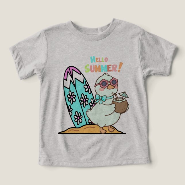 Prancha de Surf de Pato de Desenho Animado (Design frontal)