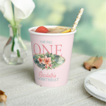 Prancha de Surf Tropical Rosa O Grande 1º Aniversá