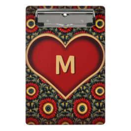 Prancheta Área de Transferência Mini do Monograma do Coração