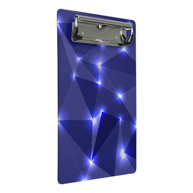 Prancheta azul com um padrão geométrico brilhante (Inclinado)