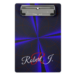 Prancheta Blue Accent Clover Leaf Geometric Mini Clipboard