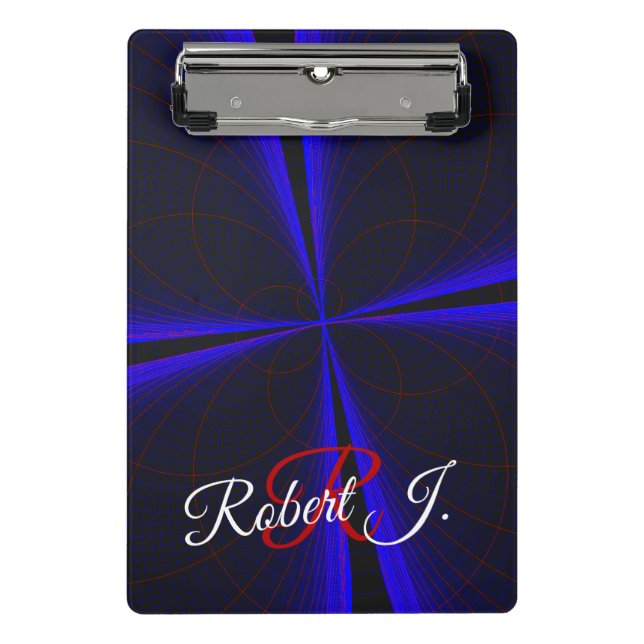 Prancheta Blue Accent Clover Leaf Geometric Mini Clipboard (Frente)