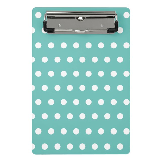 Prancheta Bolinhas Mini Área de Transferência (Aqua & White) (Frente)