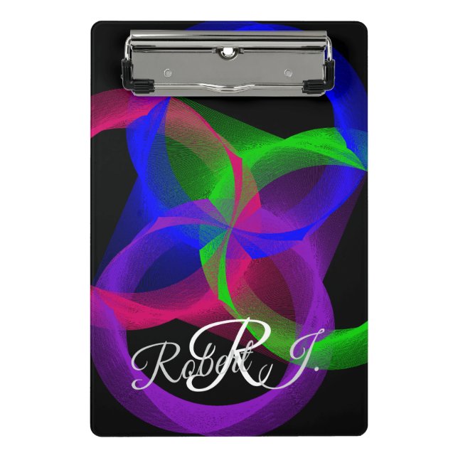 Prancheta Colorful Circular Blend Geometric Mini Clipboard (Frente)