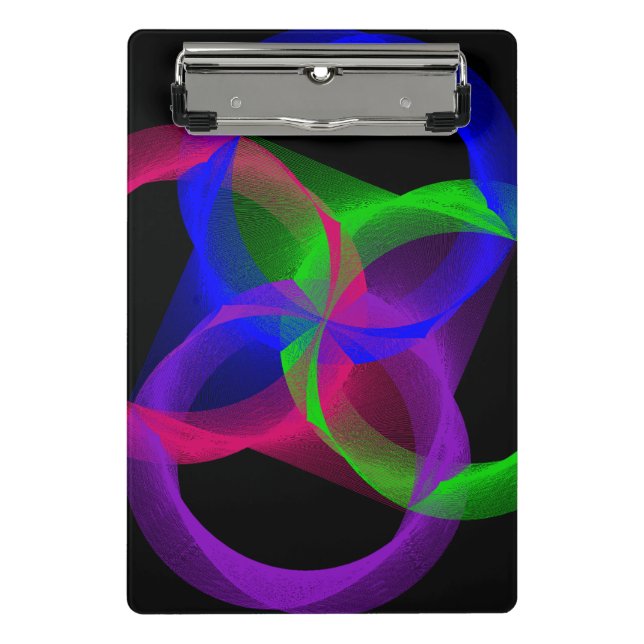 Prancheta Colorful Circular Blend Geometric Mini Clipboard (Frente)