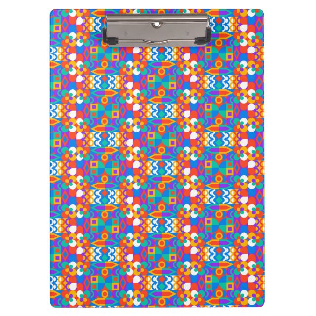 Prancheta colorida com um geométrico vibrante  (Frente)