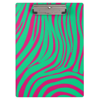 Prancheta com padrão de zebra em Pop Art Neon