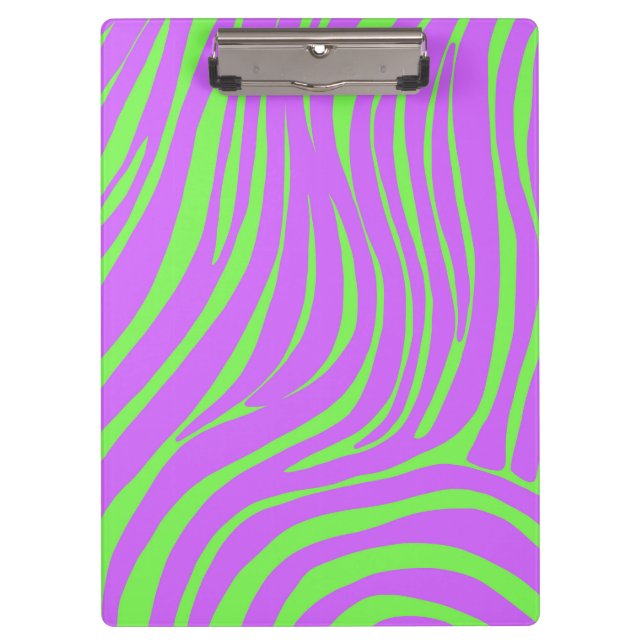 Prancheta com padrão de zebra em Pop Art Neon (Frente)
