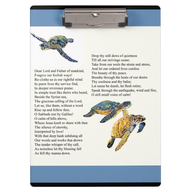 Prancheta da oração do poema da calma da paz das (Frente)