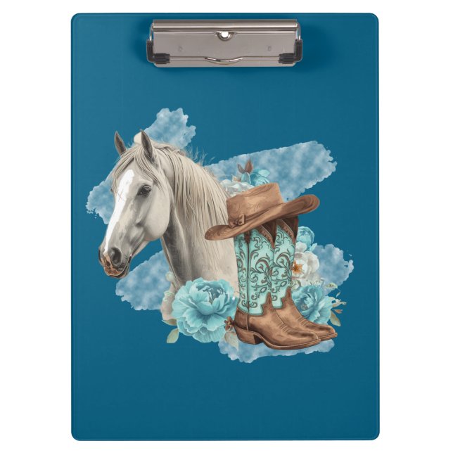 Prancheta de Cavalo Ocidental - Azul Marinho (Frente)