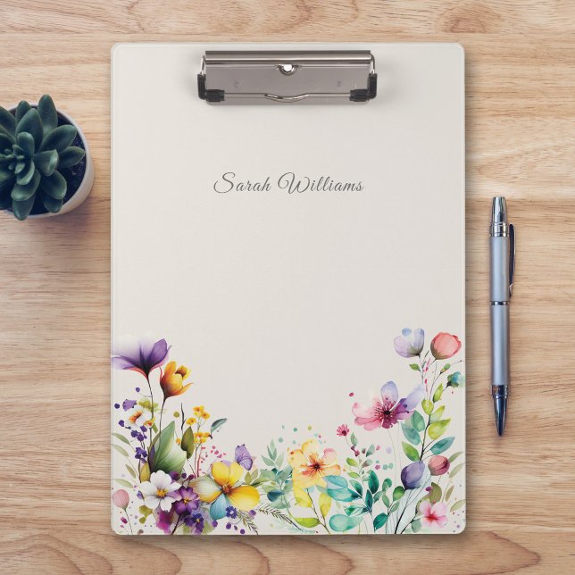 Prancheta de Flores de Primavera em Aquarela Elega (Criador carregado)