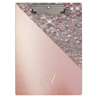 Prancheta de Monograma em Rose Gold Elegante