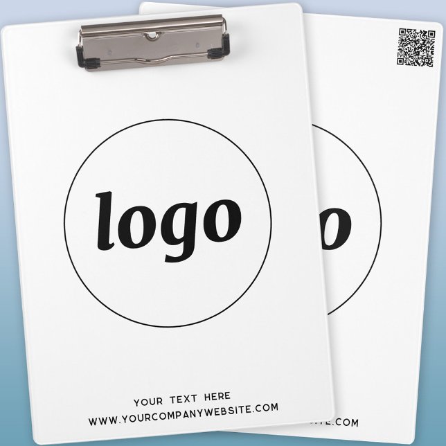 Prancheta de Negócios com Logotipo e Código QR (Logo QR code and custom text business promotional clipboard)