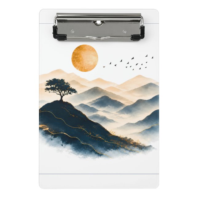 Prancheta de Paisagem da Montanha do Sol Dourado (Frente)