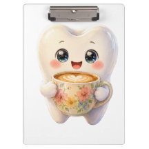 Prancheta de personagem Kawaii amante de café odon