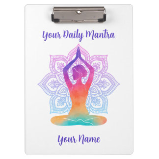 Prancheta de Yoga Personalizada com Nome e Mantra