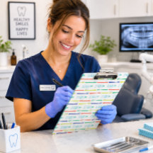 Prancheta Dentista Escova de Dentes Creme Dental