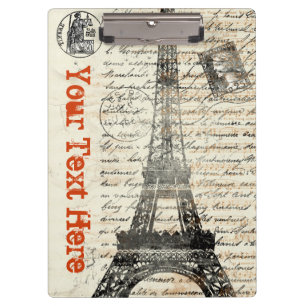 Prancheta do francês do vintage da torre Eiffel