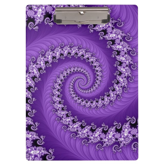 Prancheta espiral dobro roxa do Fractal (Frente)