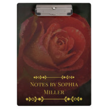Prancheta Floral Botânica Rosa Vermelho Escuro Ele