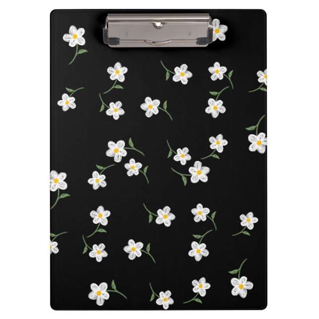 Prancheta Floral Midnight Daisy | Botânica Desenha (Frente)