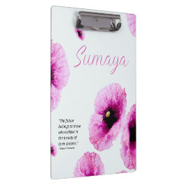 Prancheta Floral Rosa Elegante Personalizável