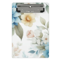 Prancheta Mini Amarela Azul Pastel Botânica