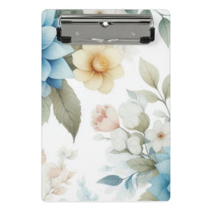 Prancheta Mini Amarela Azul Pastel Botânica