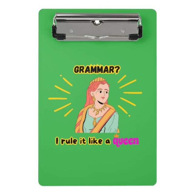 Prancheta Mini Área de Transferência: Rainha Gramática (Frente)