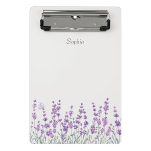 Prancheta Mini Floral Roxo Lavanda Aquarela